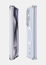 Itskins Hybrid R // Clear Magnetic Protective Phone Case For Galaxy S25 Ultra, Compatible With Magsafe, Anti-Yellowing Cell Phone Cover, Military Grade Protective Bumper - Transparent - 888842691231