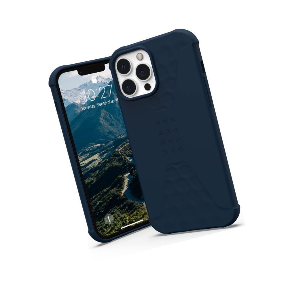 Urban Armor Gear Uag Designed For Iphone 13 Pro Max Case Blue Mallard Ultra-Thin Shock-Absorbent Sleek Smooth Soft Touch Silicone Standard Issue Protective Cover, [6.7 Inch Screen] - 810070364038