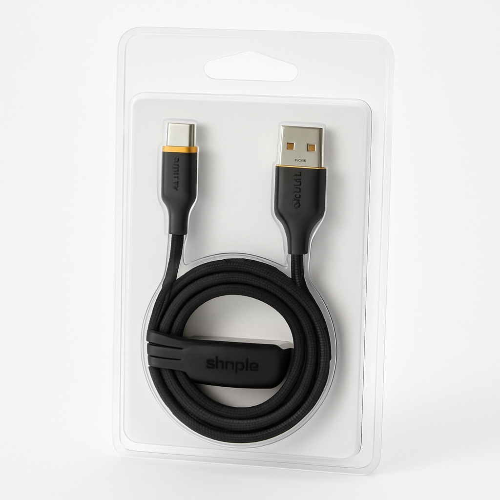 Simple - Automatic Magnetic Cable Management Usb-A To Usb-C Cord - 6ft - Black