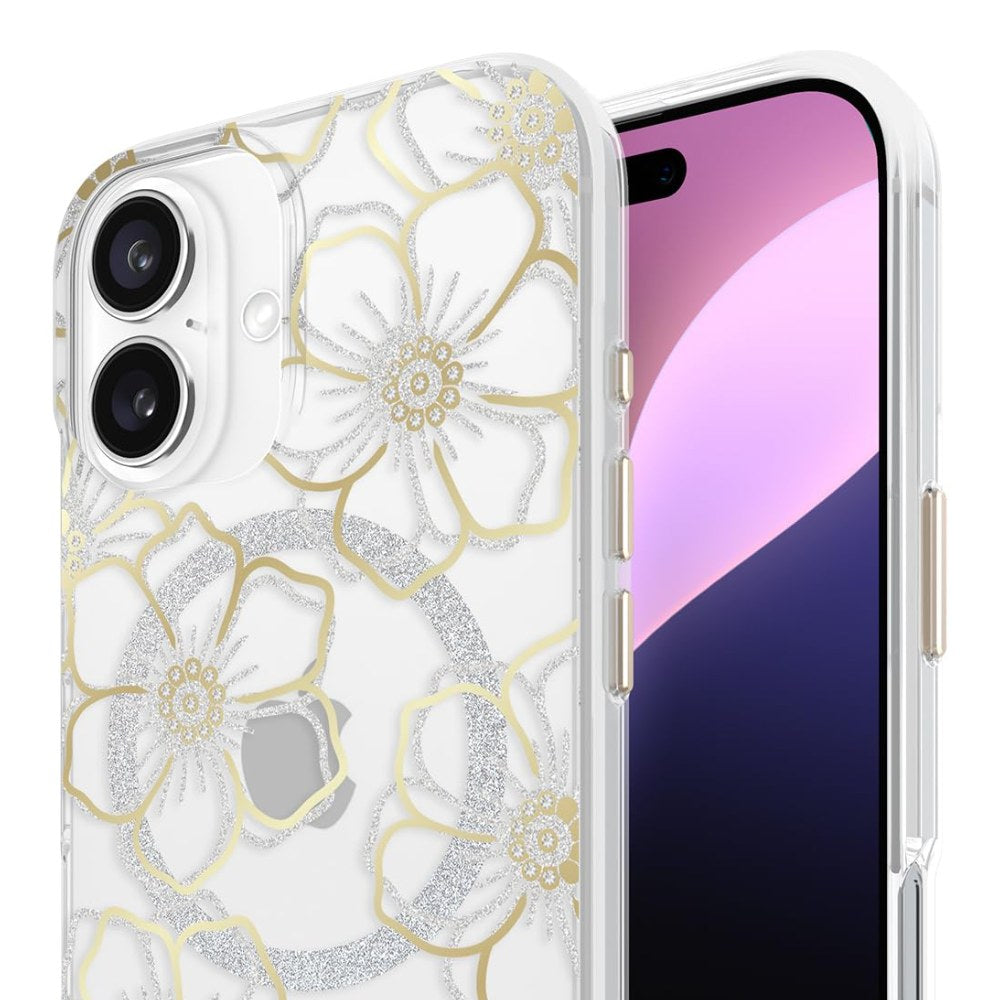 CaseMate iPhone 16 Case MagSafe Compatible Sparkly Floral