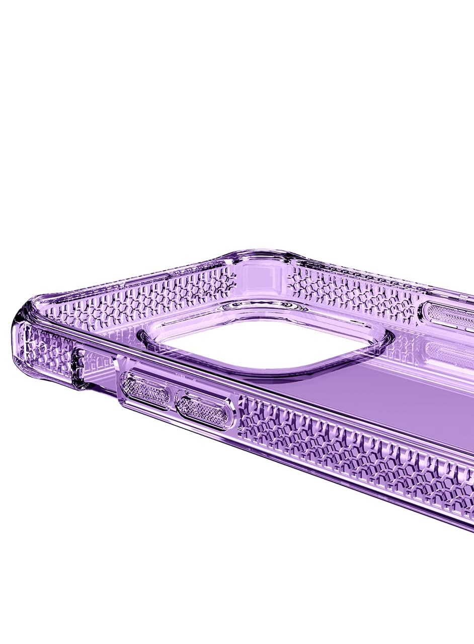 Itskins Spectrum R // Clear Protective Phone Case Compatible With Iphone 14 Pro, Slim Hybrid Case, Anti-Yellowing, And Heavy Duty Shockproof Cover, Military Phone Case - Light Purple - 888842561244