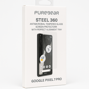 Puregeargoogle Pixel 7 Pro Steel 360 Antimicrobial Tempered Glass Screen Protector With Perfect Alignment Tray