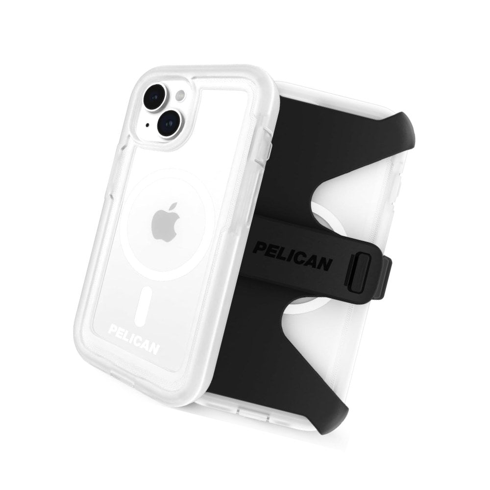 Pelican Voyager - Iphone 15 Plus Case 6.7" [Compatible With Magsafe] [Anti-Yellow] Magnetic Charging Phone Case With Belt Clip Holster Kickstand [18ft Military Grade Drop Protection] - Clear - 840171729580