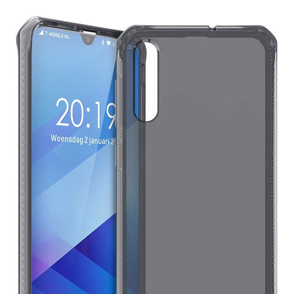 Itskins Spectrum Clear Protective Phone Case Compatible With Samsung Galaxy A50, Slim Hybrid Case, Anti-Yellowing, And Heavy Duty Shockproof Cover, Military Phone Case - Black - 4894465800413