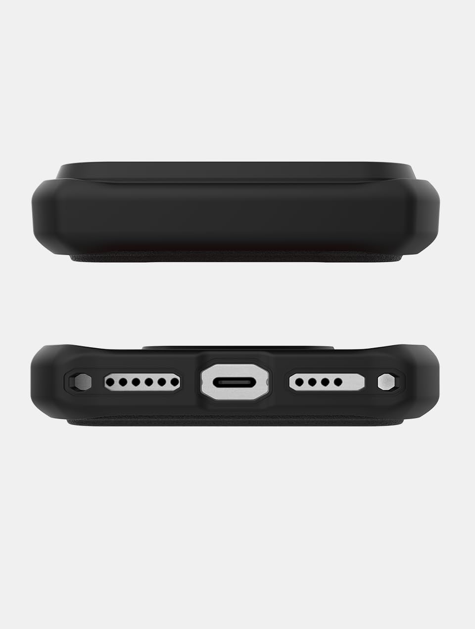 Itskins Hybrid R // Folio Protective Phone Case For Iphone 17 Pro Max, Hybrid Case With Card Holder, Anti-Slip, Heavy Duty Shockproof Cover, Military Phone Case - Black - 810176650547