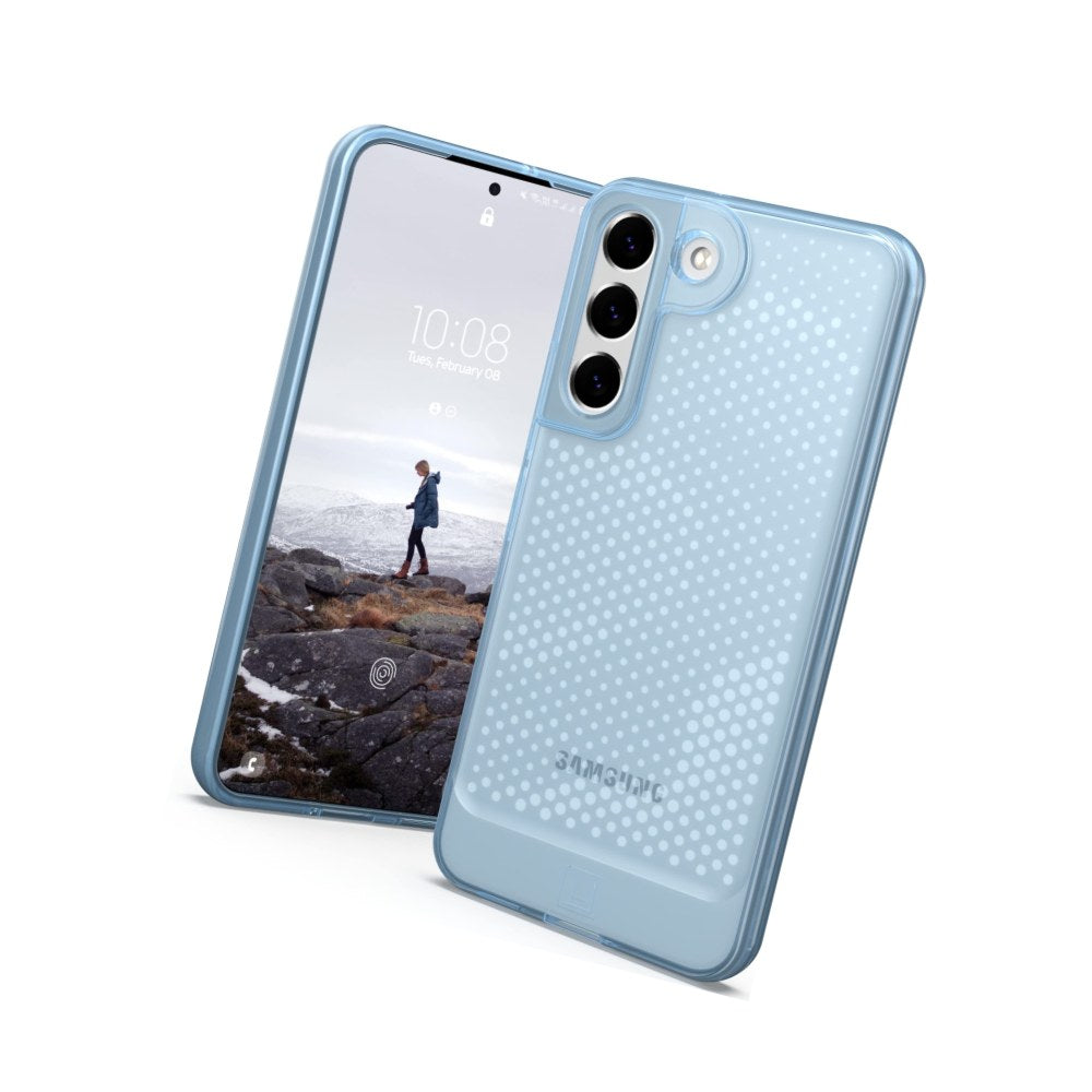 Urban Armor Gear [U] By Uag Designed For Samsung Galaxy S22 Case Clear Blue Cerulean Lucent Slim Fit Lightweight Stylish Transparent Impact Resistant Protective Phone Cover, [6.1 Inch Screen] - 810070368586