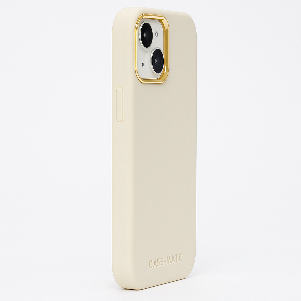 CaseMate Silicone Beige Case For iPhone 15 MagSafe Compatible Drop Protection