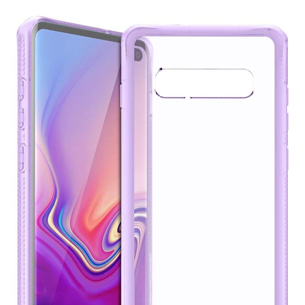 Itskins Hybrid Frost Protective Phone Case Compatible With Samsung Galaxy S10 Plus, Slim Hybrid Case, Anti-Yellowing, Heavy Duty Shockproof Cover, Military Phone Case | Light Purple & Transparent - 4894465887698