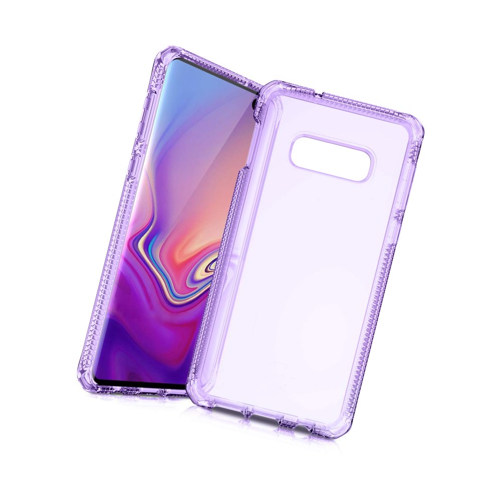 Itskins Spectrum Clear Protective Phone Case Compatible With Galaxy S10e, Slim Hybrid Case, Anti-Yellowing, And Heavy Duty Shockproof Cover, Military Phone Case - Light Purple - 4894465394318