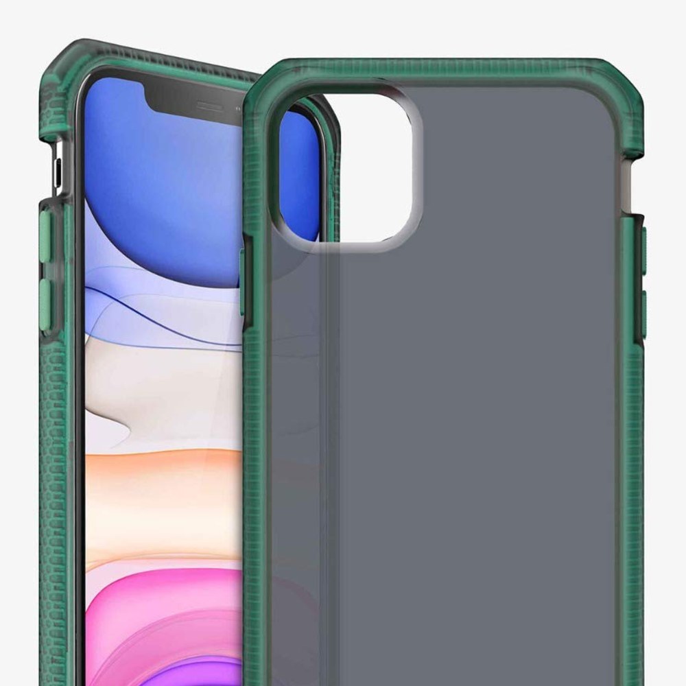 Itskins Supreme Frost Protective Phone Case Compatible With Iphone 11, Slim Hybrid Case, Anti-Slip, Heavy Duty Shockproof Cover, Military Phone Case | Tiffany Green And Black - 4894465802783