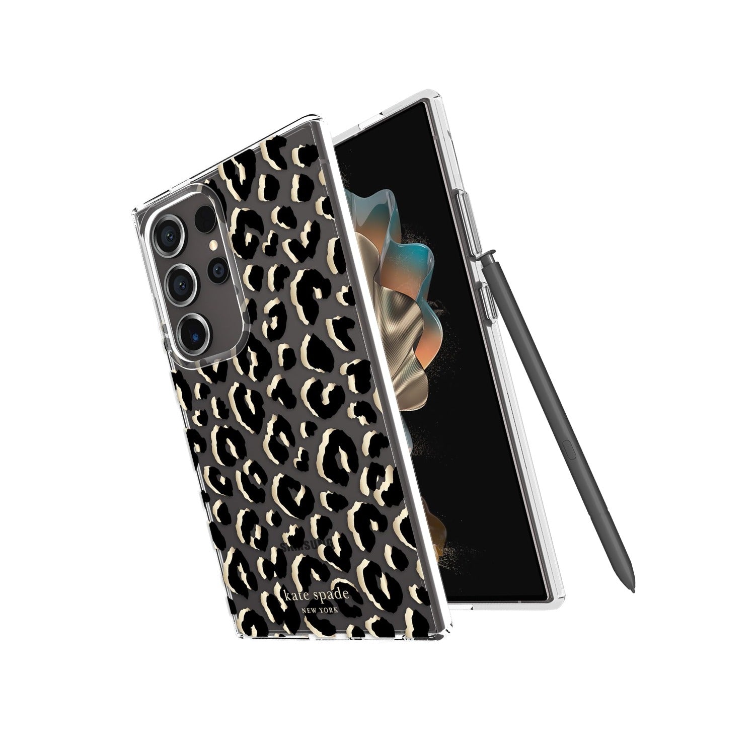 Kate Spade New York Samsung Galaxy S24 Ultra Case, Compatible With Wireless Charging - City Leopard Black - 840171737745