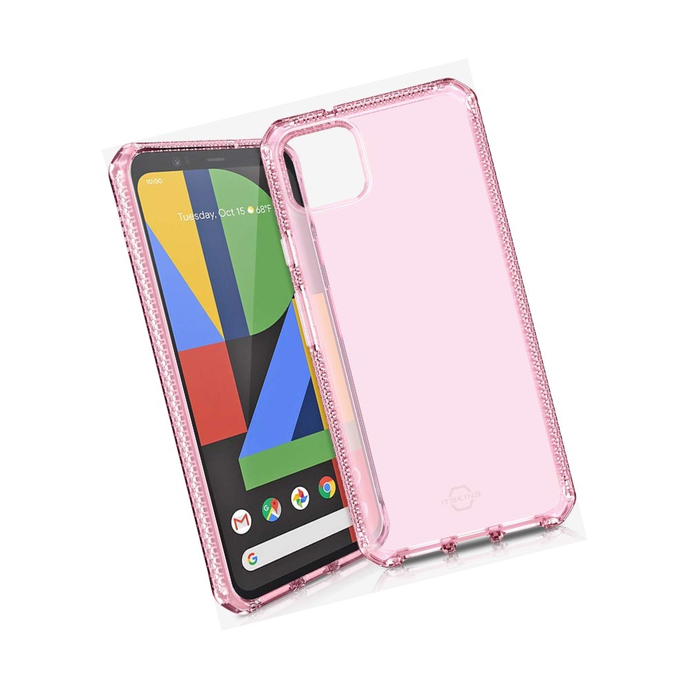 Itskins Spectrum Clear Protective Phone Case Compatible With Google Pixel 4 Xl, Slim Hybrid Case, Anti-Yellowing, And Heavy Duty Shockproof Cover, Military Phone Case | Light Pink - 4894465606121