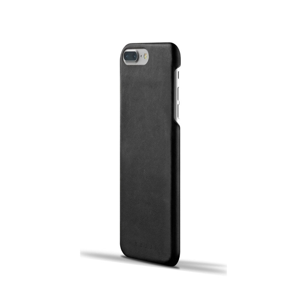 Mujjo Moulded Edge Leather Case For Iphone 8 Plus, Iphone 7 Plus | Premium Genuine Leather, Natural Aging Effect | Pocket For 2-3 Cards (Black) - 8718546171642