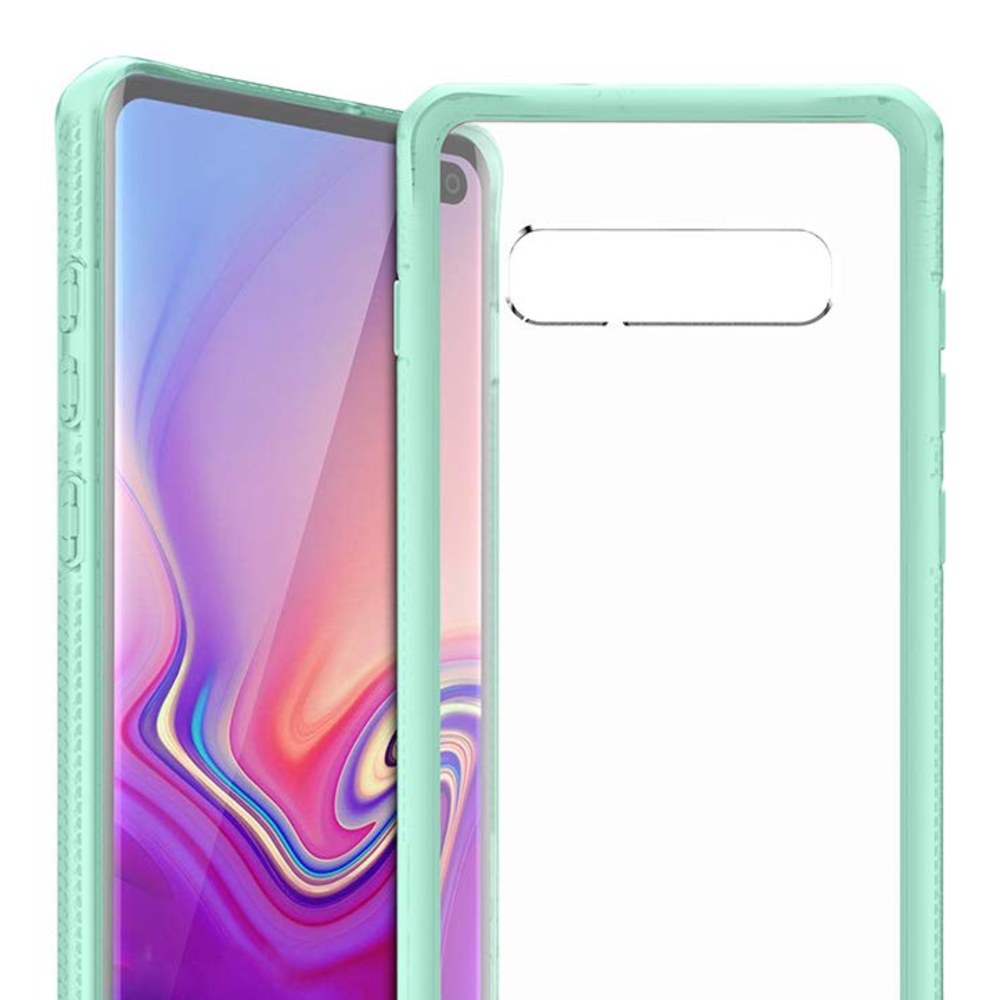 Itskins Hybrid Frost Protective Phone Case Compatible With Samsung Galaxy S10 Plus, Slim Hybrid Case, Anti-Yellowing, Heavy Duty Shockproof Cover, Military Phone Case | Tiffany Green & Transparent - 4894465453756