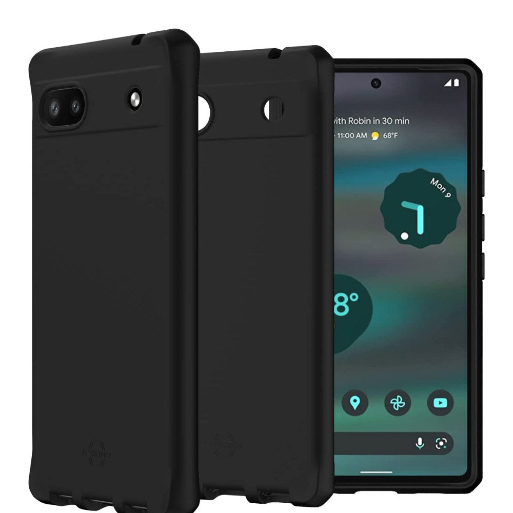 Itskins Hybrid R Silk Protective Case Pixel 6A Black Slim Shockproof