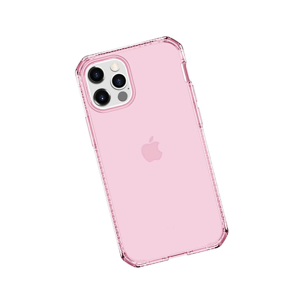 Itskins Spectrum Clear Protective Phone Case Compatible With Iphone 12/12 Pro, Slim Hybrid Case, Anti-Yellowing, And Heavy Duty Shockproof Cover, Military Phone Case | Light Pink - 4894465299385