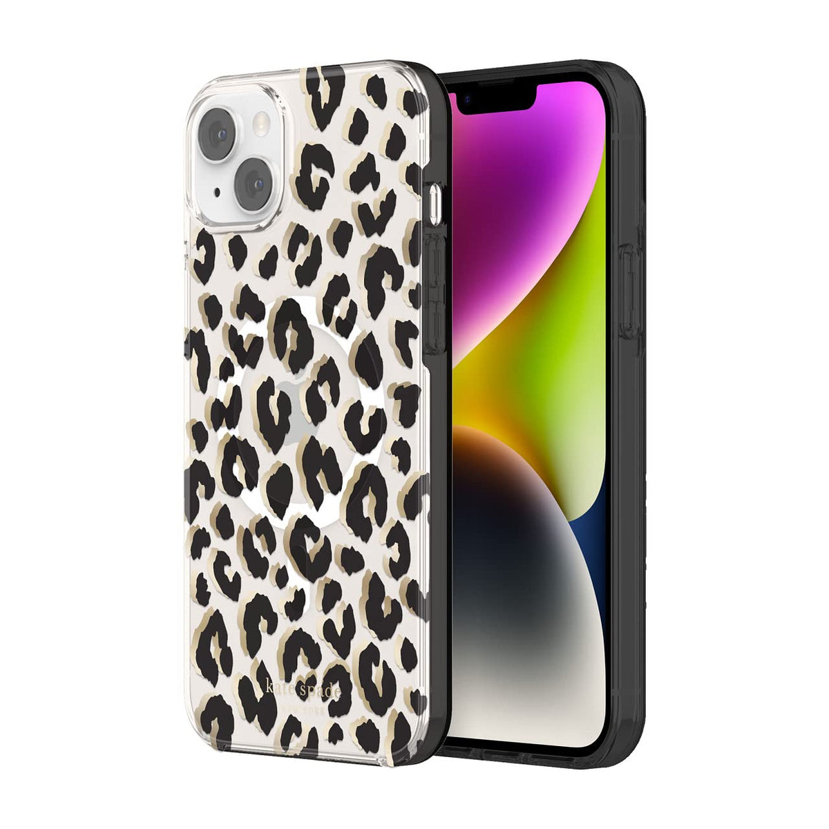 Kate Spade New York Protective Hardshell Case Compatible With Magsafe For Apple Iphone 14 Plus - City Leopard Black [Ksiph-236-Ctlb] - 650450082301