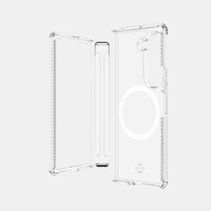 Itskins Hybrid R // Clear Hinge For Samsung Galaxy Z Fold6 - Protective Phone Case, Compatible With Magsafe, Anti-Yellowing, Military Shockproof Cover With Ultra Sensitive Buttons - Transparent - 888842073679