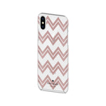Kate Spade New York Protective Hardshell Case For Iphone X - Chevron Rose Gold Glitter/Clear - 191058038784