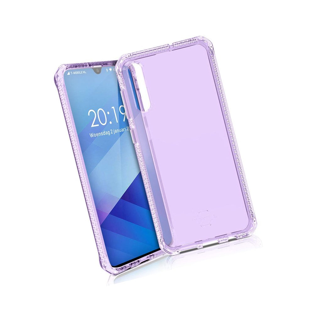 Itskins Spectrum Clear Protective Phone Case Compatible With Samsung Galaxy A50, Slim Hybrid Case, Anti-Yellowing, And Heavy Duty Shockproof Cover, Military Phone Case - Light Purple - 4894465253202