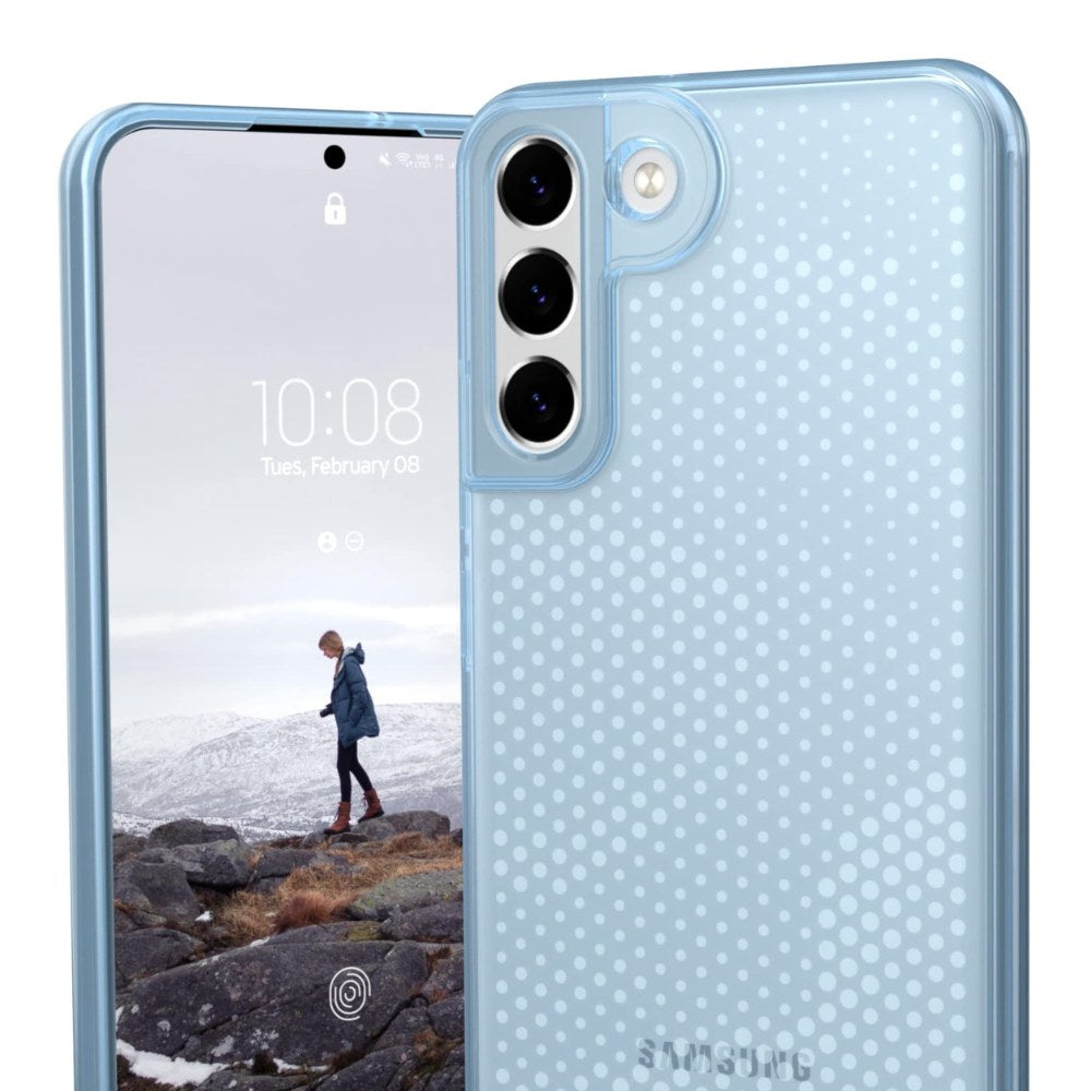 Urban Armor Gear [U] By Uag Designed For Samsung Galaxy S22 Plus Case Clear Blue Cerulean Lucent Slim Fit Lightweight Stylish Transparent Impact Resistant Protective Phone Cover, [6.6 Inch Screen] - 810070368753