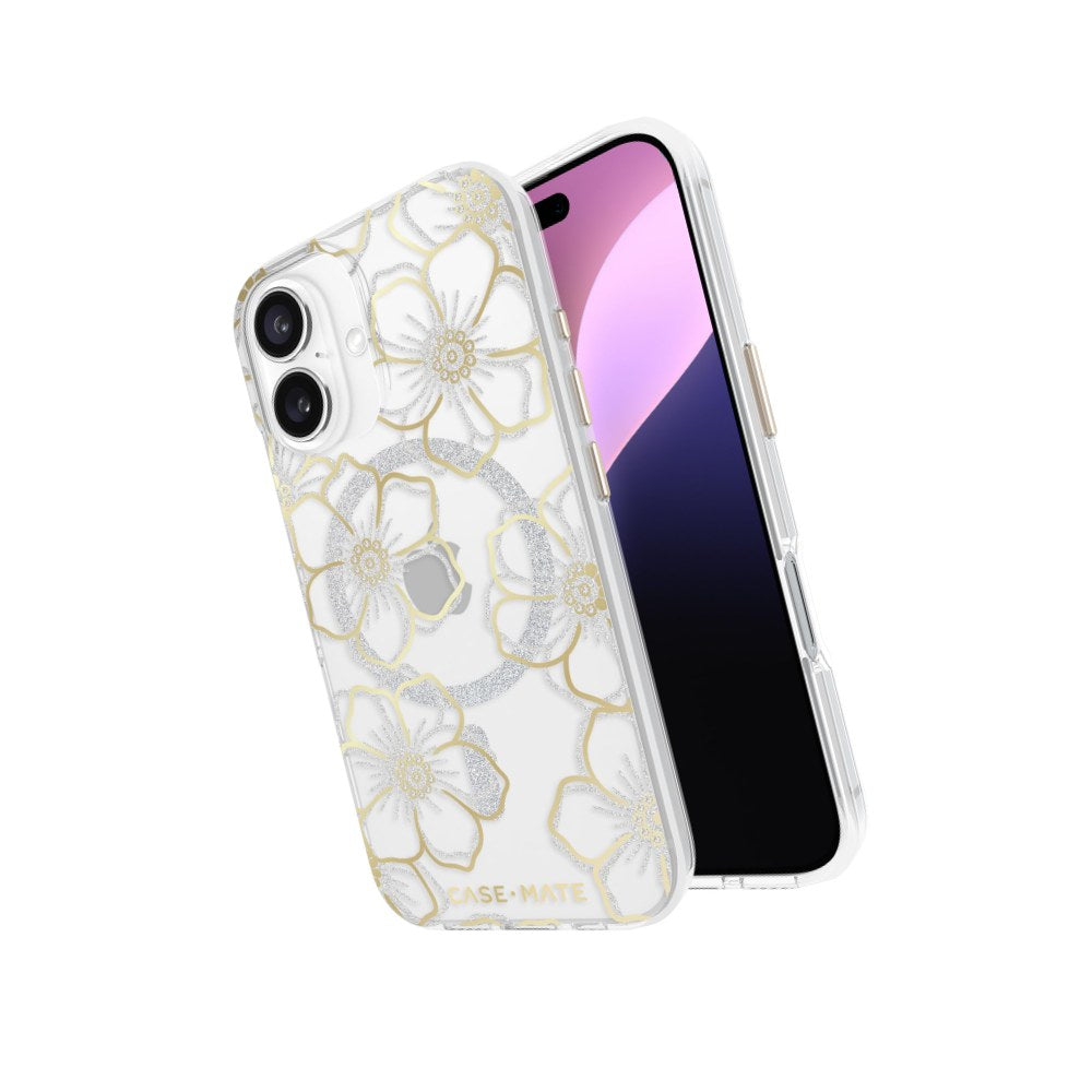 CaseMate iPhone 16 Case MagSafe Compatible Sparkly Floral