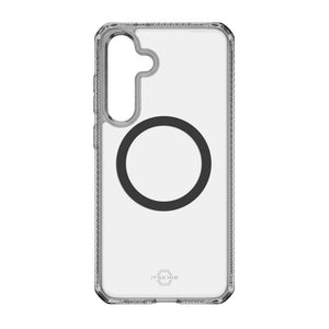 Itskins Hybrid R // Clear Magnetic Protective Phone Case For Galaxy S25, Compatible With Magsafe, Anti-Yellowing Cell Phone Cover, Military Grade Protective Bumper - Smoke - 888842890306