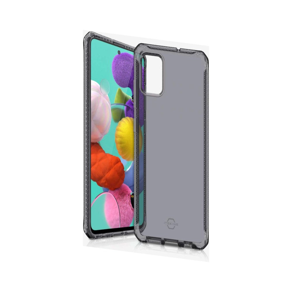 Itskins Spectrum Clear Protective Phone Case Compatible With Galaxy A51, Slim Hybrid Case, Anti-Yellowing, And Heavy Duty Shockproof Cover, Military Phone Case - Smoke - 4894465936686