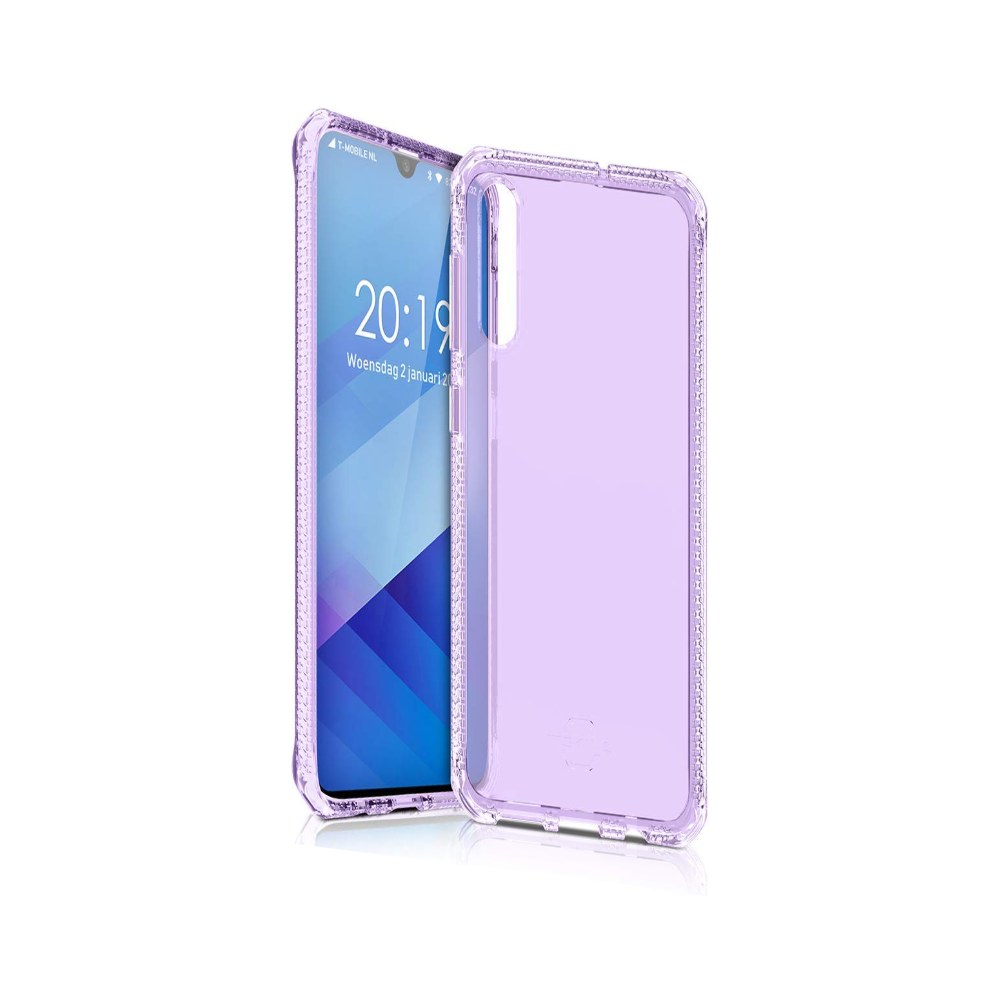 Itskins Spectrum Clear Protective Phone Case Compatible With Samsung Galaxy A50, Slim Hybrid Case, Anti-Yellowing, And Heavy Duty Shockproof Cover, Military Phone Case - Light Purple - 4894465253202