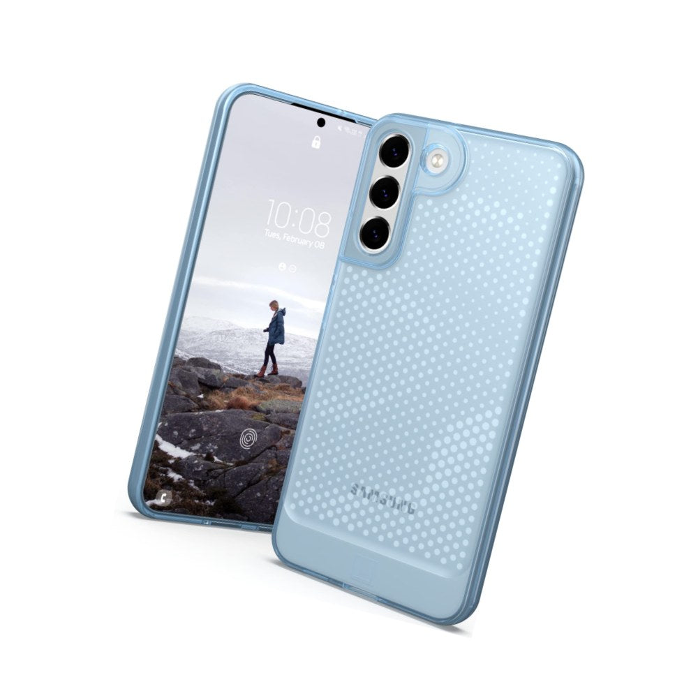 Urban Armor Gear [U] By Uag Designed For Samsung Galaxy S22 Plus Case Clear Blue Cerulean Lucent Slim Fit Lightweight Stylish Transparent Impact Resistant Protective Phone Cover, [6.6 Inch Screen] - 810070368753