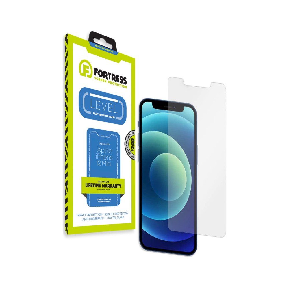 Fortress Compatible With Iphone 12 Mini Screen Protector With $200 Device Coverage [9h Tempered Glass] Anti-Scratch, Drop Protection [Lifetime Replacements] Anti-Fingerprint - 850024693159
