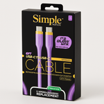 Simple Glow In The Dark Purple Cable 6 Ft Usb-C To Usb-C