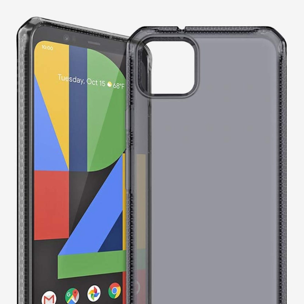 Itskins Spectrum Clear Protective Phone Case Compatible With Pixel 4, Slim Hybrid Case, Anti-Yellowing, And Heavy Duty Shockproof Cover, Military Phone Case - Smoke - 4894465694463