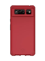 Itskins | Hybrid Silk Protective Phone Case Compatible With Pixel 6, Slim Hybrid Case, Anti-Yellowing, And Heavy Duty Shockproof Cover, Military Phone Case | Chill Red - 888842792846