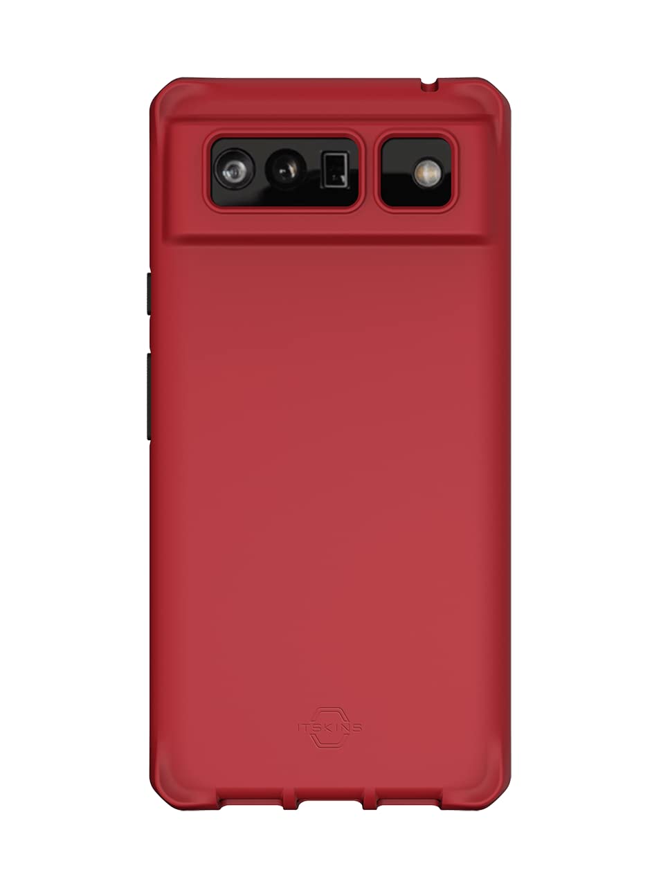 Itskins | Hybrid Silk Protective Phone Case Compatible With Pixel 6, Slim Hybrid Case, Anti-Yellowing, And Heavy Duty Shockproof Cover, Military Phone Case | Chill Red - 888842792846