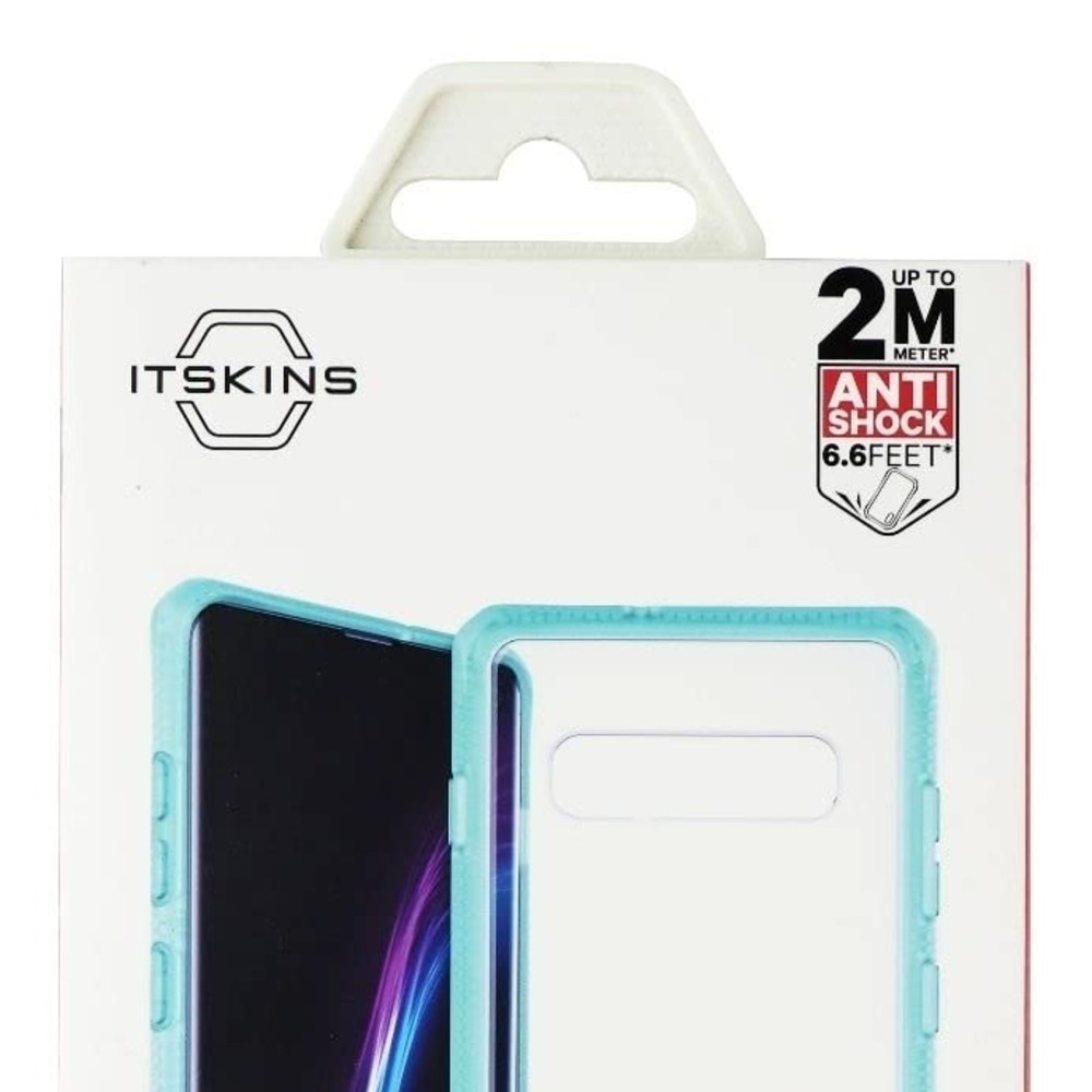 Itskins Hybrid Frost Protective Phone Case Compatible With Samsung Galaxy S10, Slim Hybrid Case, Anti-Yellowing, Heavy Duty Shockproof Cover, Military Phone Case | Tiffany Green And Transparent - 4894465624767