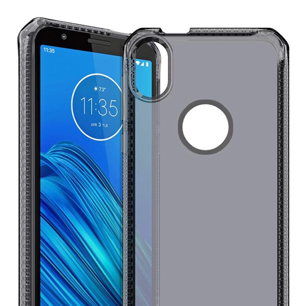 Itskins Spectrum // Clear Protective Phone Case Compatible With Moto E6, Slim Hybrid Case, Anti-Yellowing, And Heavy Duty Shockproof Cover, Military Phone Case - Smoke - 4894465894948