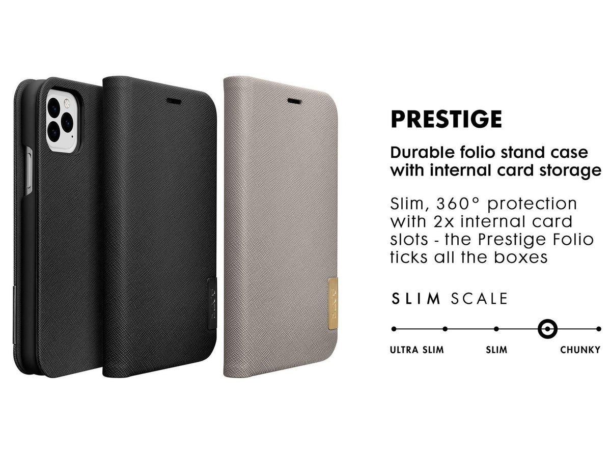 Laut | Prestige Folio For Iphone 11 Pro | 2x Card Pockets | Saffiano Vegan Leather • Black - 4895206910767