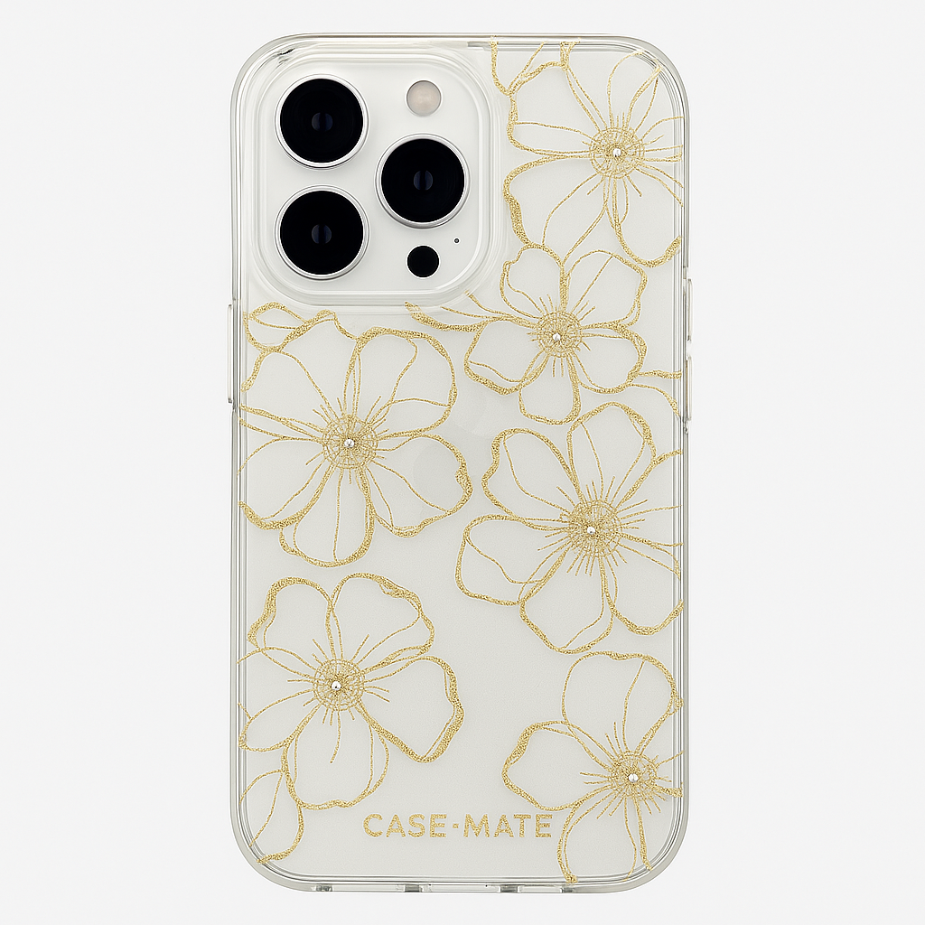 Case-Mate iPhone 15 Pro Case Floral Gems MagSafe Sparkle Shockproof Cover