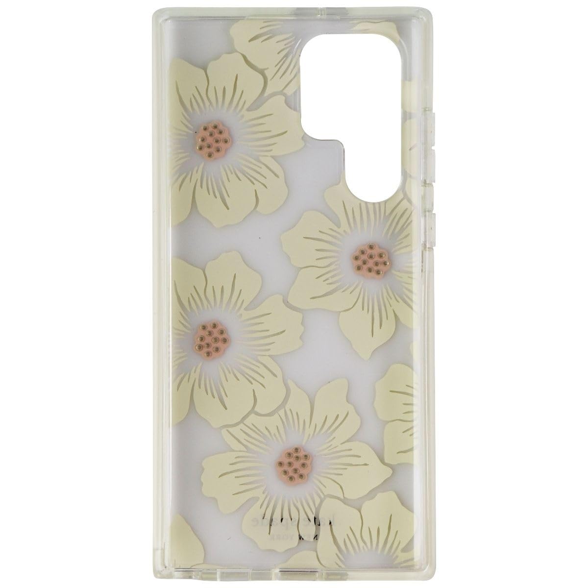 Kate Spade New York Protective Hardshell Case For Samsung Galaxy S22 Ultra - Hollyhock Floral Clear/Cream With Stones - 650450008394