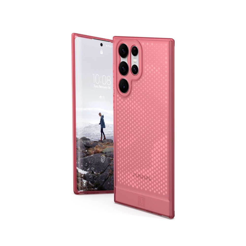 Urban Armor Gear [U] By Uag Designed For Samsung Galaxy S22 Ultra Case Clear Red Clay Lucent Slim Fit Lightweight Stylish Transparent Impact Resistant Protective Phone Cover, [6.8 Inch Screen] - 810070368937