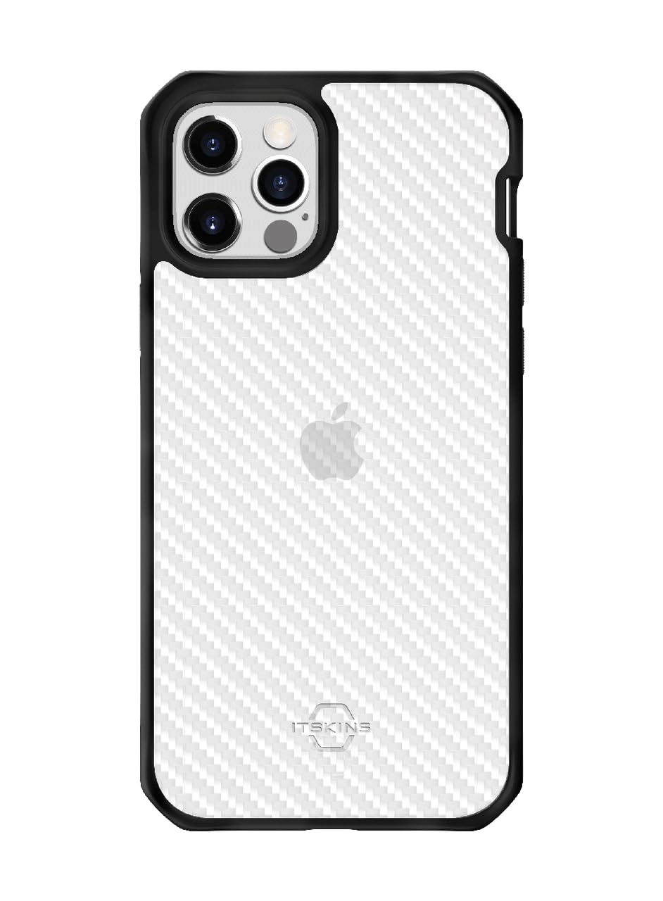 Itskins Hybrid Tek Protective Phone Case Compatible With Iphone 12 Pro Max, Slim Hybrid Case, Anti-Yellowing, And Heavy Duty Shockproof Cover, Military Phone Case | Black And Transparent - 4894465012243