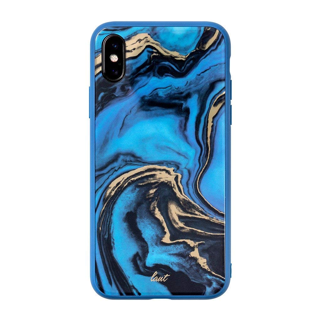 Laut - Mineral Glass For Iphone Xs/Iphone X | 9h Super Tough Tempered Glass | Anti-Scratch | Compatible With Wireless Chargers (Mineral Blue) - 4895206906142