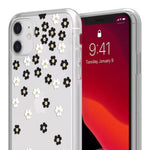 Kate Spade New York Protective Hardshell Case For Iphone 12 Mini - Scattered Flowers Black/White/Gold Gems/Clear/White Bumper - 191058122650