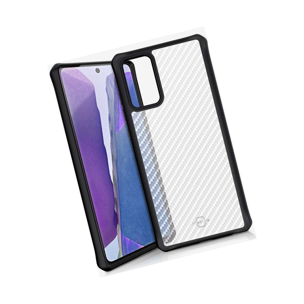Itskins Hybrid Tek Protective Phone Case Compatible With Samsung Galaxy Note 20, Slim Hybrid Case, Anti-Yellowing, And Heavy Duty Shockproof Cover, Military Phone Case | Black And Transparent - 4894465594992