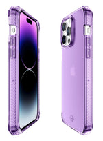 Itskins Spectrum R // Clear Protective Phone Case Compatible With Iphone 14 Pro, Slim Hybrid Case, Anti-Yellowing, And Heavy Duty Shockproof Cover, Military Phone Case - Light Purple - 888842561244