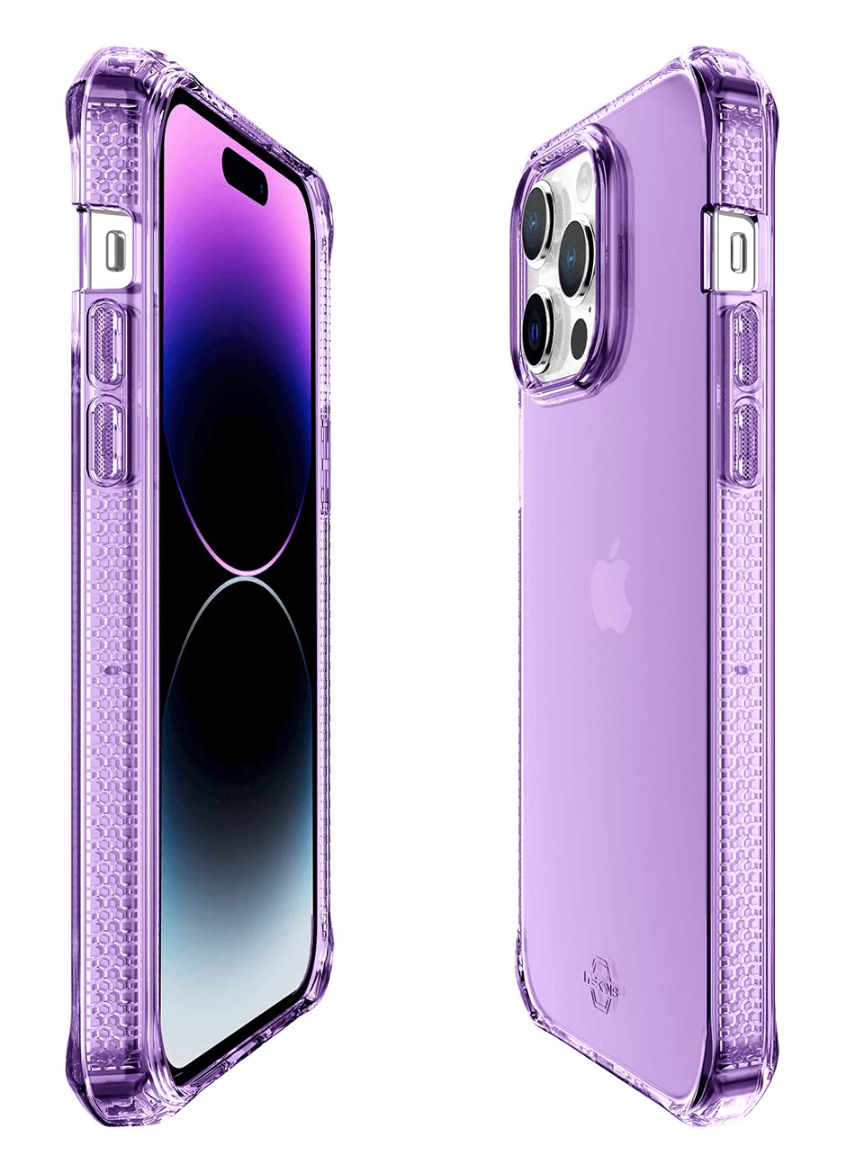Itskins Spectrum R // Clear Protective Phone Case Compatible With Iphone 14 Pro, Slim Hybrid Case, Anti-Yellowing, And Heavy Duty Shockproof Cover, Military Phone Case - Light Purple - 888842561244
