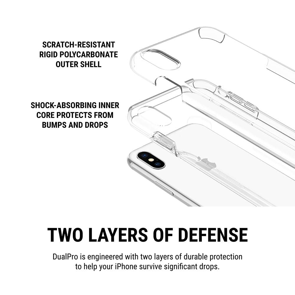 Incipio Dualpro Dual Layer Case For Iphone Xs Max (6.5") With Hybrid Shock-Absorbing Drop Protection - Clear - 191058085023