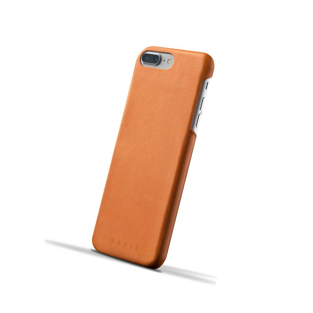 Mujjo Moulded Edge Leather Case For Iphone 8 Plus, Iphone 7 Plus | Premium Genuine Leather, Natural Aging Effect | Pocket For 2-3 Cards (Tan) - 8718546171635