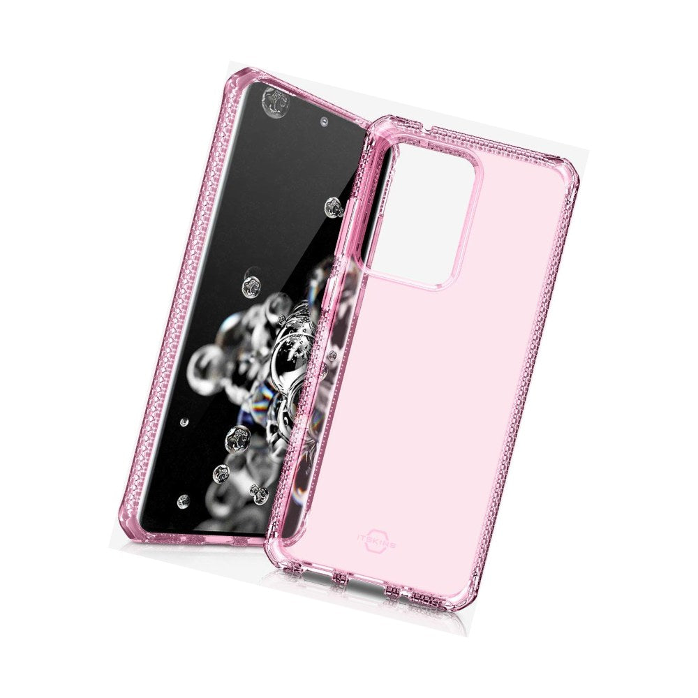 Itskins Spectrum Clear Protective Phone Case Compatible With Samsung Galaxy S20 Ultra, Slim Hybrid Case, Anti-Yellowing, And Heavy Duty Shockproof Cover, Military Phone Case | Light Pink - 4894465481063